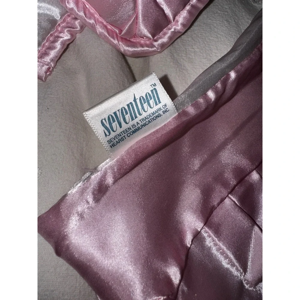 Vtg 80's‎ Seventeen Pink Satin Pearl Twin Comforter Set Balletcore Princess Y2K